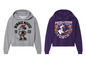 Deux sweats à capuche Disney, l'un avec Minnie Mouse et l'autre avec la Méchante Reine.