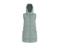Gilet matelassé long vert sauge avec capuche