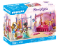 Coffret de jeu avec poupée princesse, lit à baldaquin et coiffeuse dans sa boîte