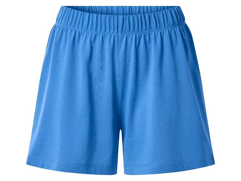 Short femme bleu avec taille élastique