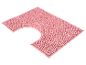 Tapis de bain rose en forme de U.