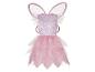 Une robe de tutu rose avec des ailes pour un costume de fée.