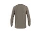 Vue arrière d'un t-shirt uni à manches longues de couleur vert olive terne