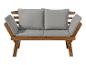 Banc de jardin en bois avec coussins gris