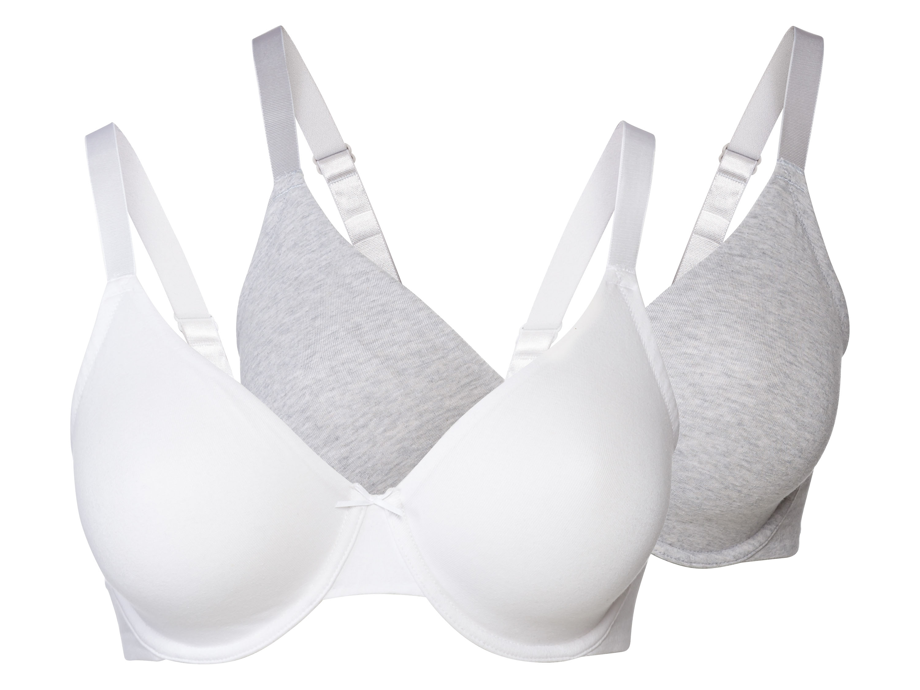 esmara® Lot de 2 soutiens-gorge à armatures femme (gris/blanc)