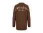 Pull en maille marron à manches longues avec texte au dos