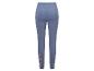Leggings bleus à imprimé lune pour le sport.