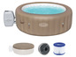 Un spa gonflable Lay-Z-Spa avec un couvercle, une pompe et un filtre.