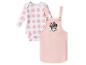Body bébé Minnie Mouse à pois roses et robe salopette rose
