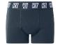 Boxer pour homme bleu foncé avec ceinture élastique à texte blanc