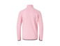 Sweat-shirt en polaire rose à manches longues.