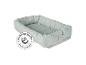 Nid de bébé matelassé vert menthe avec le label « certified textiles acc. to EU standards ».