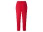 Pantalon rouge taille haute pour femme avec poches.