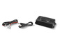 Un module électronique noir avec un câble USB, un câble d'alimentation et un câble avec des pinces.