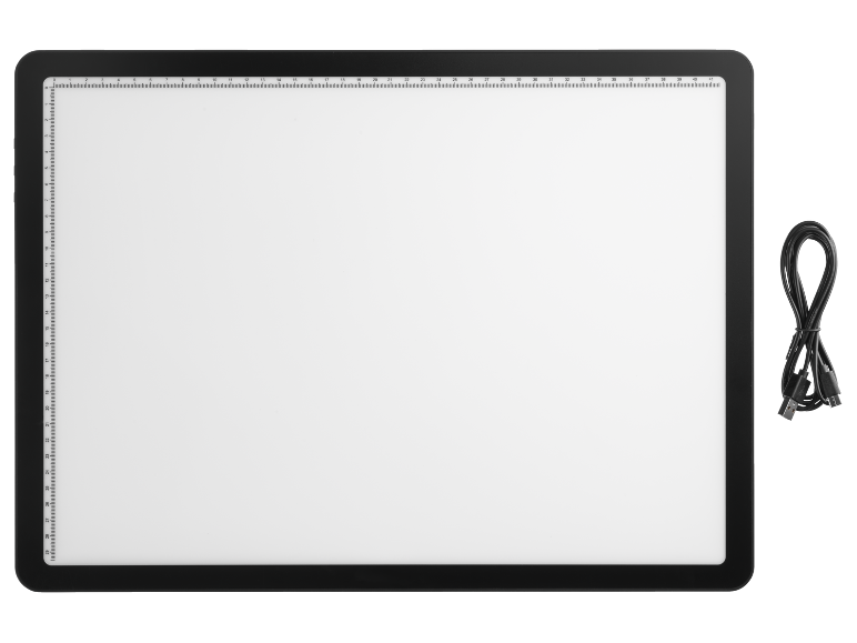 Tablette lumineuse avec échelle de mesure et câble USB