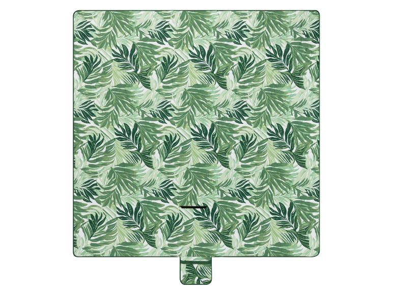 Serviette de pique-nique et son étui, motif feuilles tropicales.