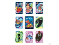 Neuf cartes Lilo & Stitch, incluant des cartes d'action et de personnages, avec le logo du jeu au centre.
