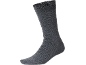 Chaussette gris foncé avec bord-côte et talon renforcé.