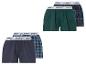 Deux paires de boxers Livery : vert à carreaux et bleu marine à carreaux.