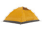 Tente de camping jaune.