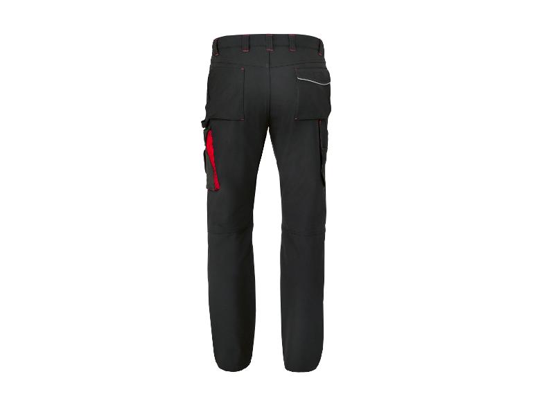 Pantalon de travail noir avec détails rouges et réfléchissants, vue arrière