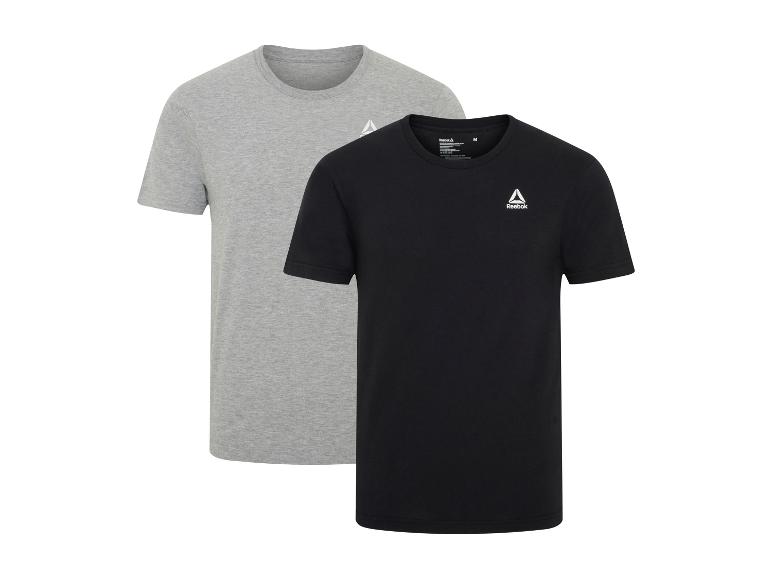 Lot de 2 t-shirts Reebok pour hommes, un gris et un noir.