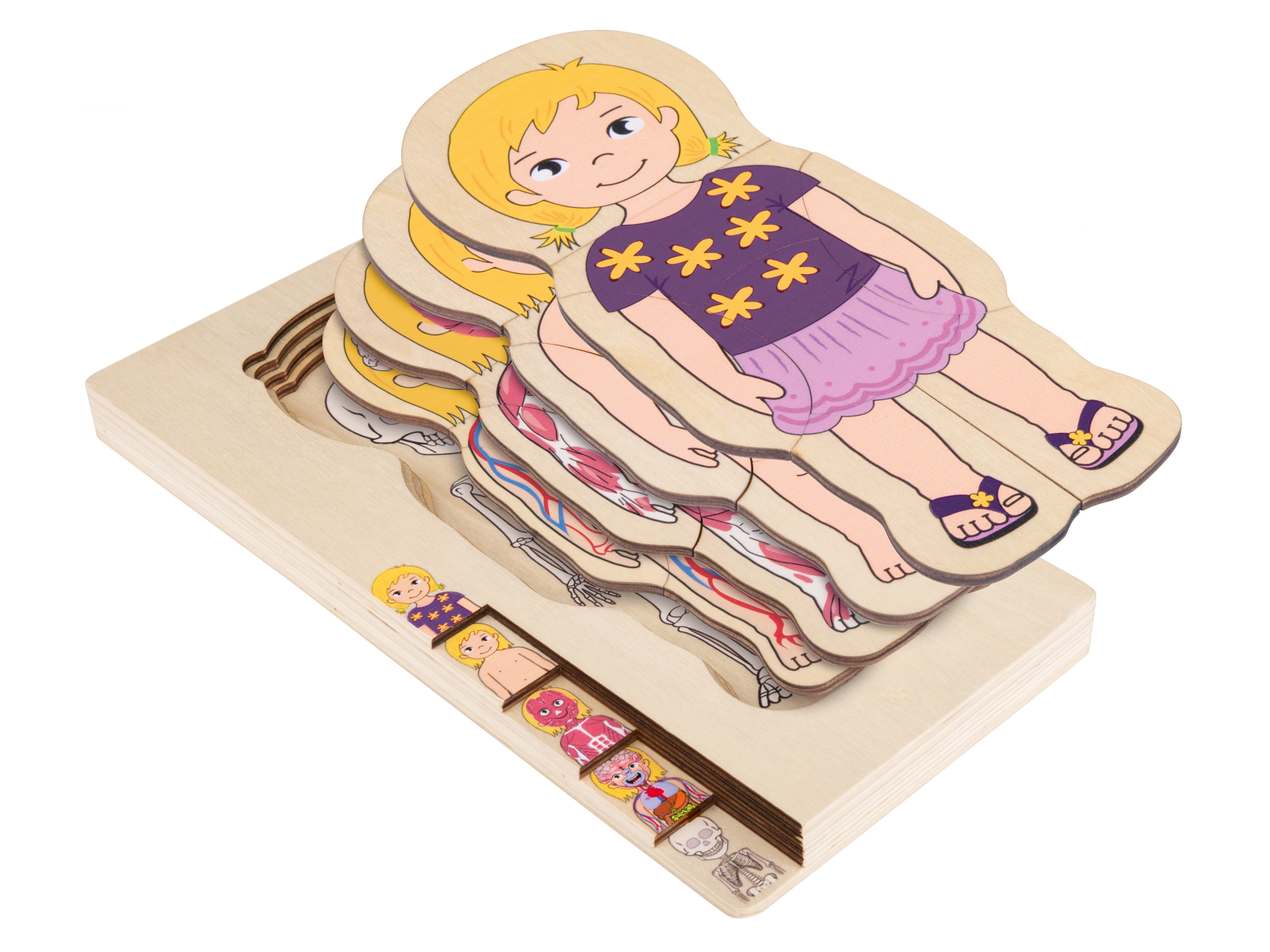 Playtive Jeu en bois (puzzle anatomie fille)