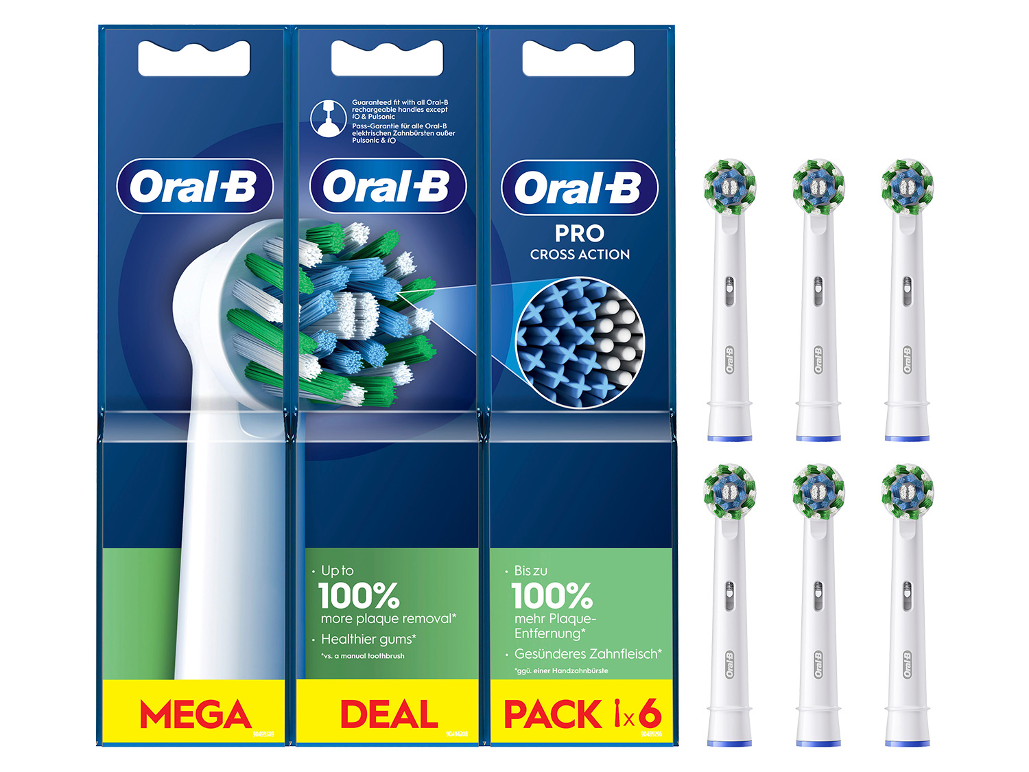 Oral-B Lot de 6 brossettes Pro Crossaction