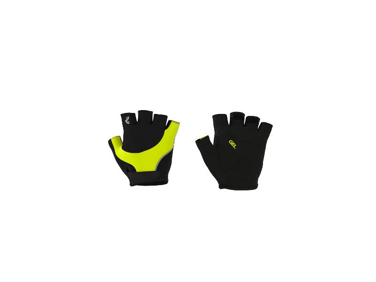 Gants de cyclisme noirs et jaune fluo avec rembourrage GEL