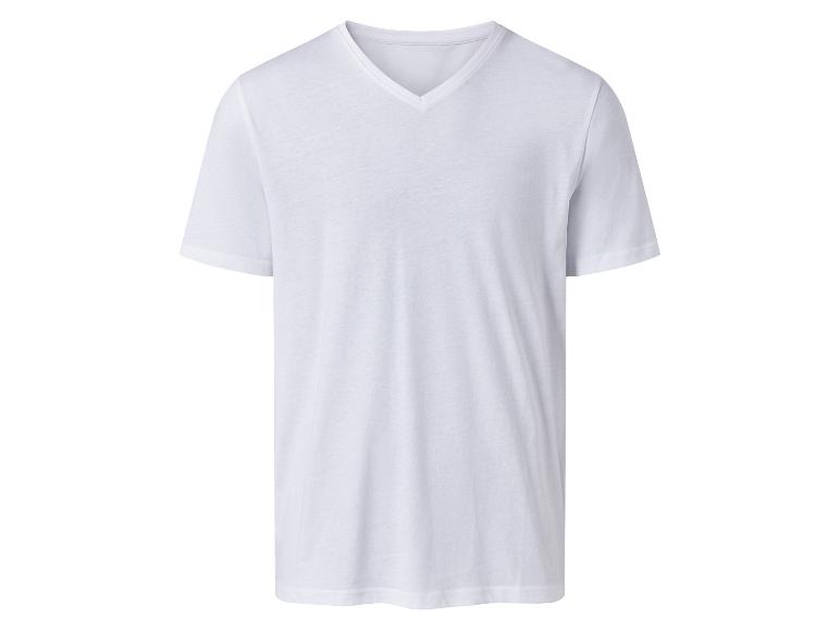T-shirt blanc pour homme, col en V.