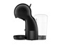 Une machine à café Nespresso noire avec un réservoir d'eau en verre.