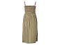 Robe d'été beige avec fines bretelles.