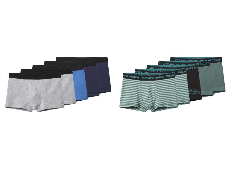 Deux paquets de boxers pour hommes : couleurs unies et rayés avec ceinture « CHAMPS SQUAD ».