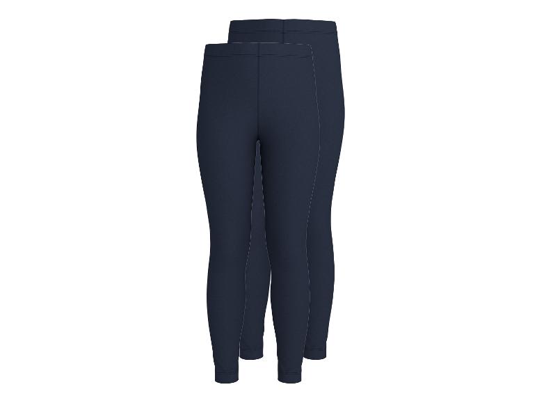 Deux paires de leggings bleu marine pour enfants.