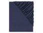 Un drap housse bleu foncé.