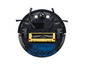Fond d'un aspirateur robot avec brosses et points de charge