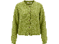 Gilet en maille vert avec boutons.