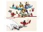 Ensemble LEGO Ninjago avec dragon, figurines et lanceurs de toupies.
