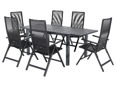 Table de jardin + Lot de 6 fauteuils Miami