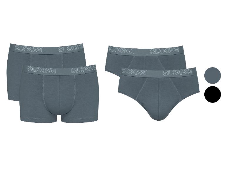Deux paires de sous-vêtements Sloggi, un boxer et un slip.