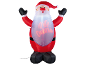 Père Noël gonflable avec l'inscription « HO HO! CHRISTMAS » sur le ventre.