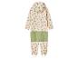 Une combinaison imperméable pour enfants avec un motif de papillons.
