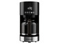 Une cafetière noire Silvercrest avec un écran digital.