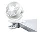 Ventilateur de bureau blanc avec pince.