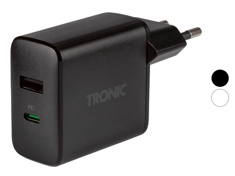 Aller en mode plein écran : TRONIC® Chargeur secteur double port USB, 30 W - Image 1