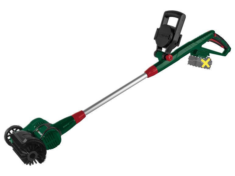 Nettoyeur de joints Parkside : brosse rotative et outil de jardinage sans fil.