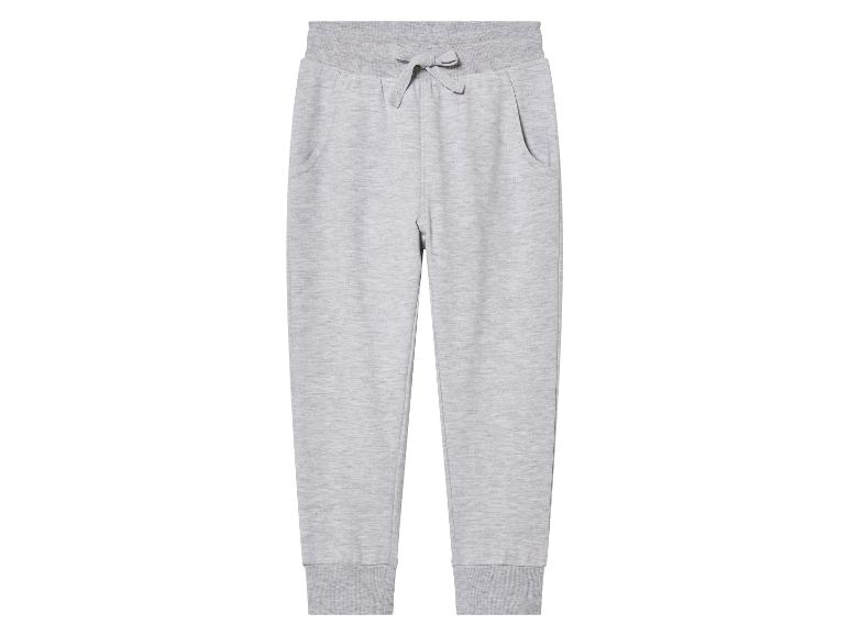Pantalon de survêtement gris pour enfant avec cordon.