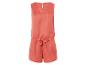 Combinaison short en lin, couleur corail.