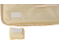 Sac de rangement beige avec fermetures auto-agrippantes, une attachée et une séparée.