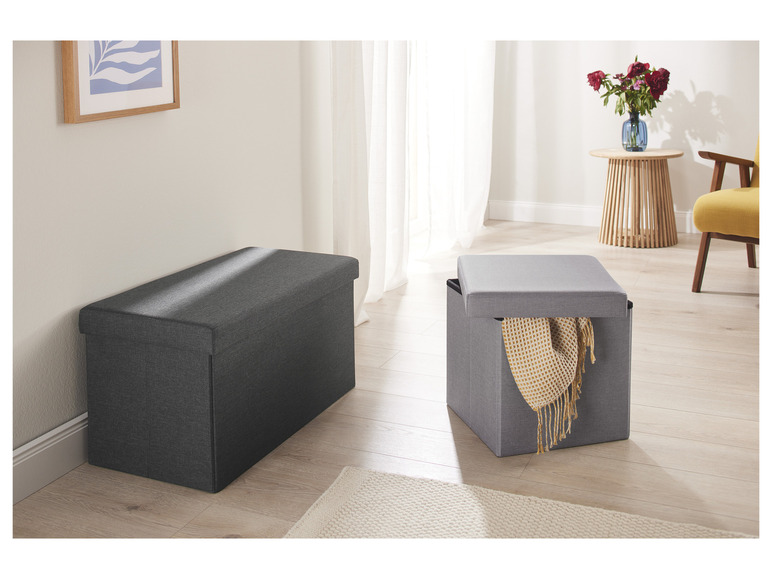 Aller en mode plein écran : LIVARNO home Pouf-coffre de rangement, 46 L - Image 25